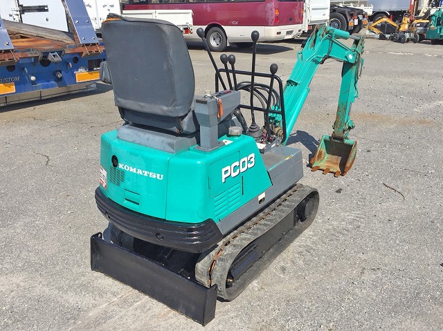 中古ミニユンボ（ミニバックホー） コマツ 三重・富山・静岡 （PC03-1