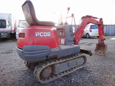 コマツ KOMATSU ★ ミニユンボ★ PC02-1A ★553 時間 ★ディーゼル★ 軽トラックも積載可能★ コマツ PC02-1A ミニユンボ（ミニ油圧ショベル）~1t 愛知県中古重機