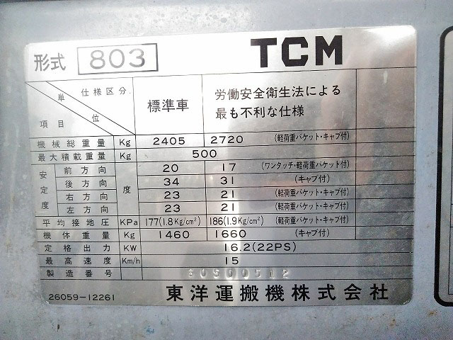 TCMタイヤショベル（ホイルローダー）[写真05]