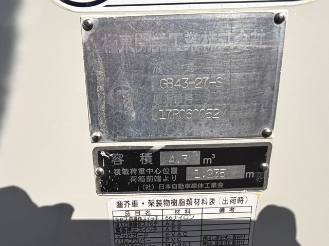 日野デュトロパッカー車（塵芥車）小型（2t・3t）[写真07]