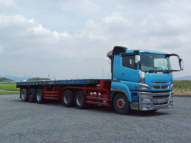 三菱ふそうスーパーグレート平床式トレーラー2015年(平成27年)QDG-FV50VJR