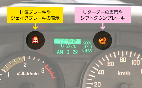 排気ブレーキの表示灯